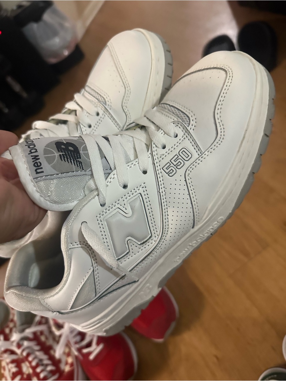 New Balance 550 White Leather Retro Sneakers